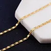 10st förlorar pengar marknadsföring 2mm platt guld/silverkedjor halsband beauul smycken för kvinnor vatten vågblock figaro halsband 16-30inch7942920