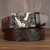 Hot China Dragon Designer Belt Hombres Cinturones de cuero de lujo genuinos de Piel de lujo para hombres Talla Dragon Pattern Automático Hebilla T200615
