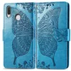 Telefoonhoesjes voor Huawei Y7 gemaakt van PU lederen deksel met portemonnee -kaart Ponse Bol Flower Butterfly Slot Handriem