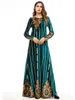 Women Velvet Winter Dress Muslim Abaya Maxi Dress Print Floral Geometric Long Robes Kimono Loose Ramadan Arab Islamic Clothing