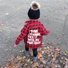 Baby Kids Kläder Tjejer Plaids T-shirts Boys Check Grid Toppar Långärmad Blus Fashion Brev Tryckt Preppy Cardigan Casual Shirt YFAYP966