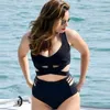 luxe rétro femmes plus la taille haute coupe couvrir monokini une pièce maillot de bain polyester fil sans maillots de bain une pièce maillots de bain