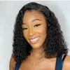 Deep Curly Lace Front Wig Brazilian Bob Wigs Short Human Hair Wigs For Black Women 130% Remy preplucked baby hair bleached knots