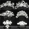 Bruids bruiloft tiara's prachtige fijne kam headpieces sieraden accessoires parel haarborstel haarspeld