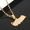 En acier inoxydable Turquie Carte Pendentif Collier Femmes Drapeau Turc 18 K Or Plaqué Bijoux