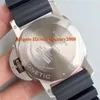 Top VS PAM389 Мужские часы V2 Titanium Керамическая рамка Черный циферблат Swiss P9000 Автоматическое движение 28800vph Резиновый ремешок Водонепроницаемость