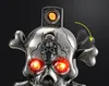 Färgglada Skull Bone Zink Alloy USB Lighter Illuminate Eye Horror Sound Cyclic Laddning för Bong Glas Cigarett Rökning Rör DHL