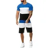 Nouveau Men039s hommes 2 pièces tenue Sport ensemble manches t-shirt et Shorts été loisirs décontracté court mince ensembles Suits9306299