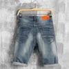 Dimusi Mens Denim Shorts Novo Verão Regular Joelho Casual Comprimento Curto Bermuda Masculina Hole Rippe Jeans Shorts 38 40 YA620