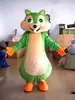 2019 Discount vente d'usine Costume de mascotte d'écureuil vert adulte costume de mascotte d'écureuil costume d'animal d'écureuil à vendre