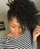 Высокое качество афро кудрявый вьющиеся хвостик для женщин натуральный черный Реми волос 1 шт. клип в хвостики 100% человеческих волос 120 г