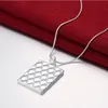 Plated Sterling zilveren ketting 18 inch ananas gestreepte geometrie hanger ketting DHSN401 Hot 925 zilveren plaat hanger kettingen sieraden