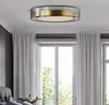 Creative Circular Postmodern Loft Bedroom Led Ceiling Light Retro Brass Glass Livingroom Atmosphere Study Kitchen Lights MYY