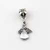 100pcs / lot dangle antique silver söt ängel legering charm pärlor för smycken gör armband halsband fynd 12.2x30mm
