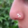 1 para fałszywe Tragus Piercing Clip-on śruba z powrotem kolczyk w nosie 14K żółte złoto wypełnione mankietem Ear Cuff-kolczyk tragus