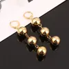 New Design Glossy Beads Hoop Earrings For Women Round Ball Dangle Chandelier Earrings Girl Rosary Jewelry Gifts