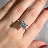 Vecalon Princesa Promessa Anel 925 Sterling Silver 0.5ct 5a CZ Declaração Anéis de Banda de Casamento para Mulheres Bridal Fine Jewelry