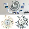 Relógios de parede Metal Gift Fashion Living Room de pavão decoração de arte pendurada Relógio de arte silencioso quartzo11