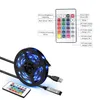 RGB LED Işık Şeridi Kiti TV Backlight 5V USB Şeritler 17 Anahtarlı Esnek Lamba Düz Ekran TV Arka Planı için RF Uzaktan Denetleyici