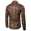 2019 Fashion Mäns nattklubb Leopard Print Långärmad tröja God kvalitet EU-storlek Party Importerad kläder