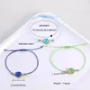 Handmade Druzy Resin Stone Bracelet Make a Wish Card Wax Rope Braided Bracelets Bangles With Rice Bead for Women Girls Summer Beach Jewelry