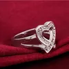 EPANCET DHL покрытый стерлингового серебра в форме сердца кольцо циркона DASR500 US Размер 8; Топ Продажи Женская 925 Серебряная тарелка с боковыми камнями Кольца