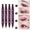 Stempel Eyes Liner Vloeistof Make-up Potlood Waterdichte Zwarte Double-Ended Makeup Postzegels Eyeliner Potlood 4Styles RRA1827