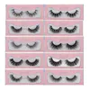 3D faux mink cílios feitos mão cilios longo volume lashes extensão cílios postiços com caixa de papel rosa