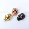Red Eye Cubic Zircon Skull Head Charm connector fit Bracelet Pendant CZ Micro Pave DIY Beads Jewelry Finding CT462