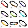 Heet verkoop natuurlijke edelsteen amethist vulkanische rotsen tijgers oog kralen armband mannen womens multicolor kristal stapelbare armband sieraden