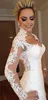 Сексуальная иллюзия обратно v декольте свадебные платья рыбы с длинным рукавом кружева русалка свадебные платья Vestido de Novia