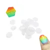 Set Of 320 White Hexagon Disposable Nail Art Polish Transfer Sponge Template8371906