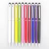 Färgglad 2 i 1 Stylus Touch Pen och Ball Point Penns för Universal Capacitive Screen Smart Phablet