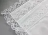 5PCS Pure White Handkerchiefs 100% Bomull Handkerchiefs Kvinnor Män 23cm * 25cm Pocket Square Wedding Plain DIY Print Draw Hankies