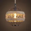 E27 Led light retro rope industrial wind chandelier for Internet cafe restaurant cafe bar ball personalized lamp