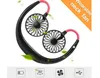 Neck cool Fan Portable USB Rechargeable Neckband Lazy Dual Air Cooling sport 360 degree rotating hanging fans1200mAh1305235