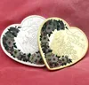 Heart-shaped commemorative coin, special-shaped gold and silver coin, lover's foreign currency, Niue rose love coin, wedding commemorative c