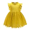 Kids Girls Princess Dresses 4 Design Hollow Solid Tassel Lace Dress Invisible Zipper Dress Girls Party Peform Costume 27T4086421