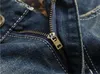 Męskie Ripped Chude Designer Jeans Tiger Haft Szczupła Elastyczna Dżins Fit Biker Jeans Spodnie Fashion Hole Denim Spodnie