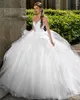 Robe de mariée magnifique robe de bal avec un grand jupon 2024 Robe de Noiva Princesa perles col en cristal à lacets robes de mariée blanches