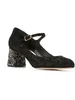 Versand Mary Leder kostenlose Damen Jane Jacquard weben Low Diamond Heel Solid Ornamente Sophia Webster Round Toe Sho sho