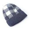 Plaid print stickad cap mode baby hålla varm vinter hatt utomhus vuxen sport skid hatt barn kvinna beanie cap jxw502