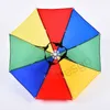 Outdoor Składany Sun Parasol Hat Rainbow Head Hats Dzieci Golf Fishing Camping Shade Parasol Kid Kolorowa Plażowa Nakrętki Nakrętki DBC BH2925