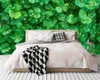 Beställnings- foto 3d tapet Lush Green Clover Digital Utskrift HD Dekorativ Vacker Bakgrund