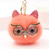 Belle Sequin Oreille Hibou Porte-clés Pour Filles Garçon Moelleux Faux Animal Boule De Fourrure Pompon Porte-clés Charme Femmes Sac Porte-clés