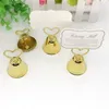 50st Golden Wedding Favors Gold Bell Place Card Holder Party Decoration Supplies Small Bell Name Cards Clip Photo Holders