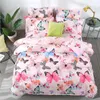 4PCS Fashion Butterfly Fruit Printed Cotton Quilt Duvet Cover Comforter Bed Sheets Pillowcase Bedding Sets Kids Comforters Bedroom Decor