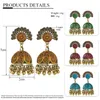 Mode-ethnique Vintage géométrique boucles d'oreilles pour femmes femme or fleurs boucles d'oreilles fête vacances bijoux accessoires