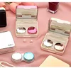 Reflective Cover Contact Lens Case With Mirror Color Contact Lenses Case Container Cute Lovely Travel Kit Box Women