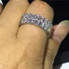 Court de luxe Ring 925 Silver 2 Rows Full Oval Cit 5a Cz Stone Party Mariage Band Ring For Women Men Bijoux Finger5916243